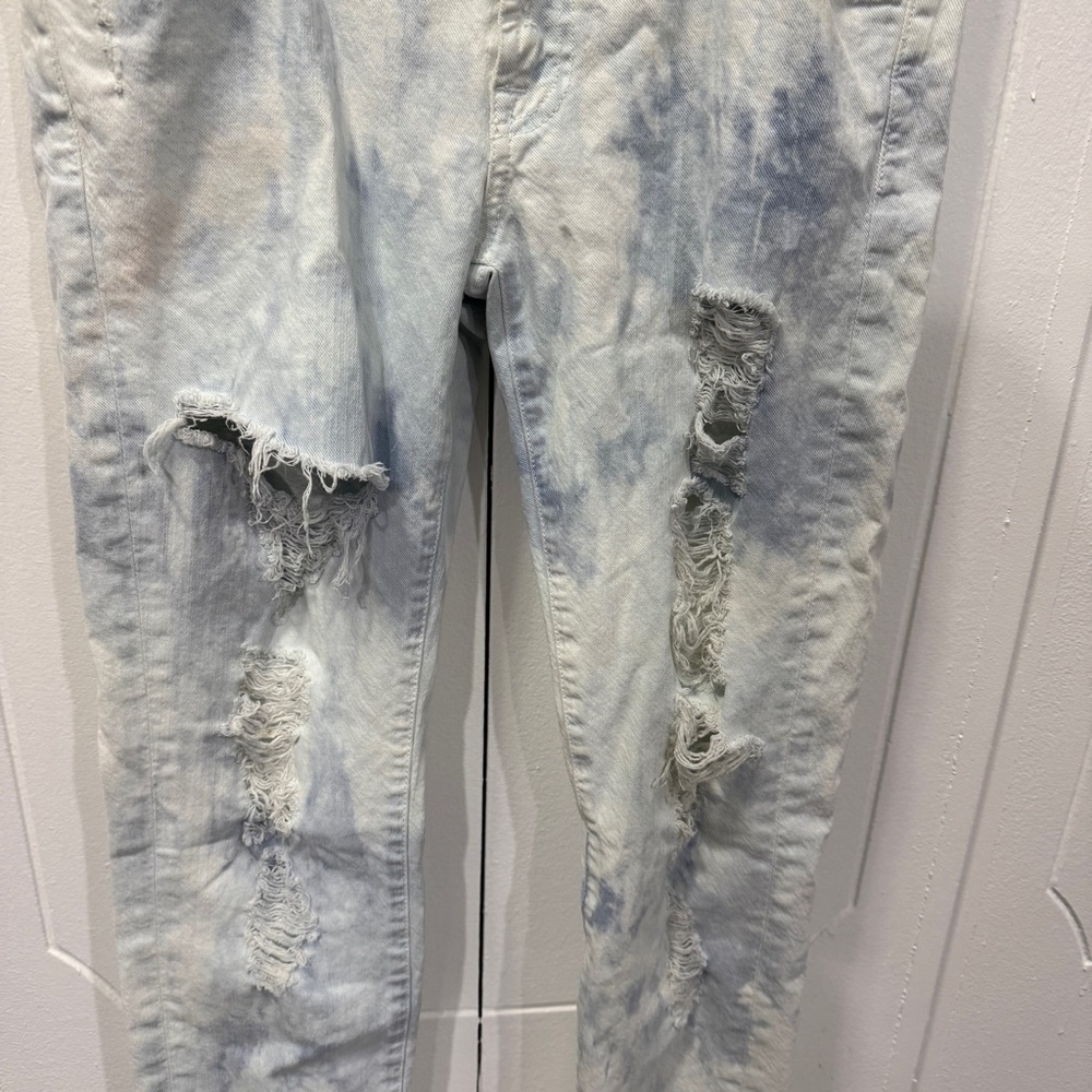 7 For All Mankind Tie Dye Distressed Roxanne  Skinny Jeans - Picture 3 of 12